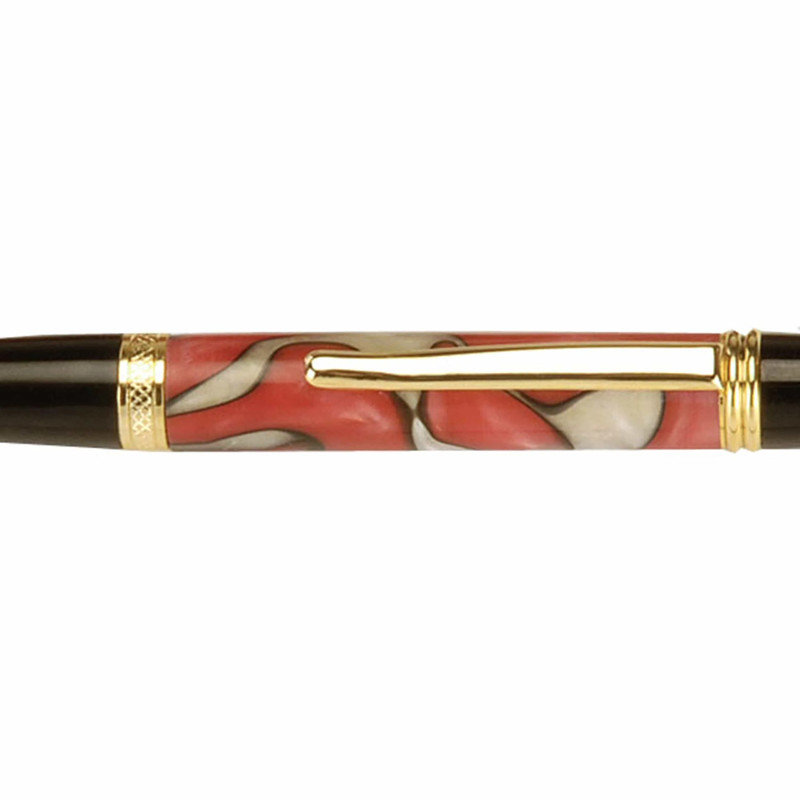 Acrylic Pen Blank - 3/4" x 3/4" x 5" - Color:Fire & Ice